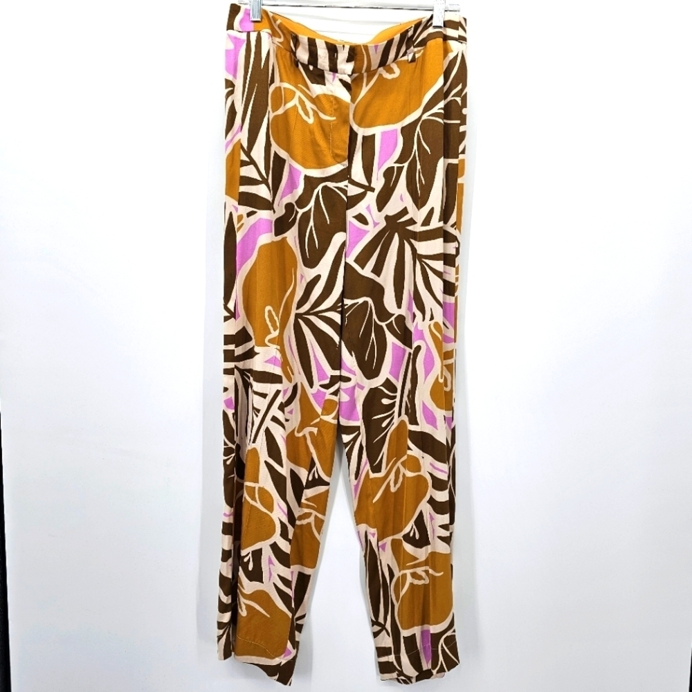 Luisa Cerano Loose Fit Wide Leg Pattern Print Womens Trouser Size 12